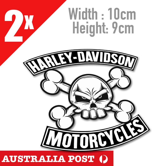 Harley Davidson Motorcycle SKULL Cross, Skull, Motorcycle, Rider Stickers