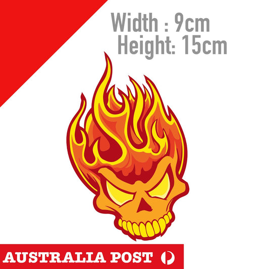 Flame Skull motorcycle Fuel Tank, Helmet Decal  Sticker
