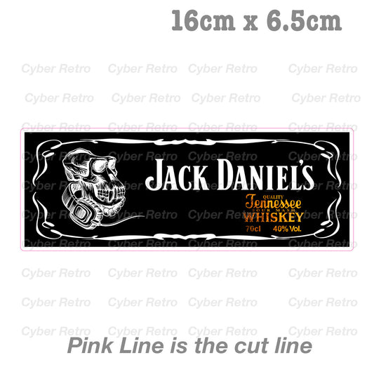 Jack Daniels Whiskey Music Skull Logo - Fridge Bar  Decal  Sticker 