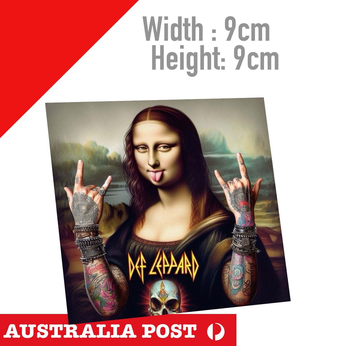 Mona Lisa sticking tongue out Funny Tattoo Sticker Design Funny Joke Art Sticker