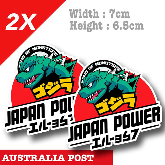 JDM Godzilla Japan POWER OSAKA - Godzilla Monster x2 Decal Sticker