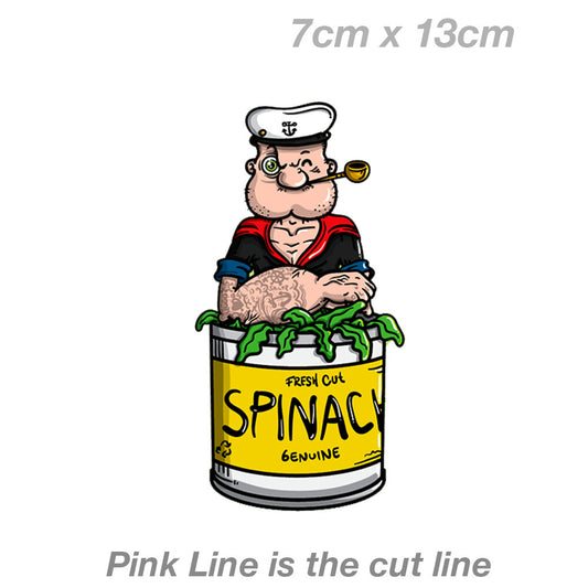 Popeye Spinach Can Decal Sticker 