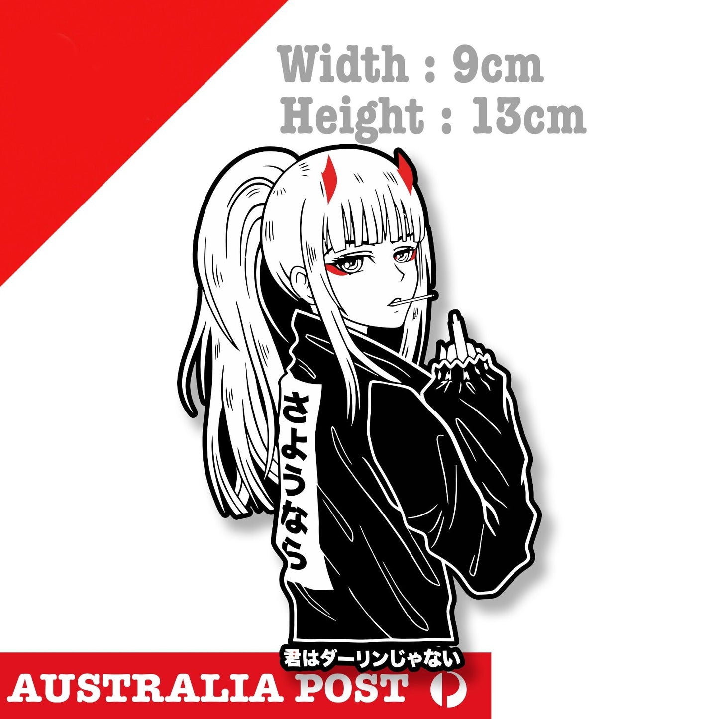 Darling in the Franxx, Zero Two Senpai Cute Anime JDM Sticker