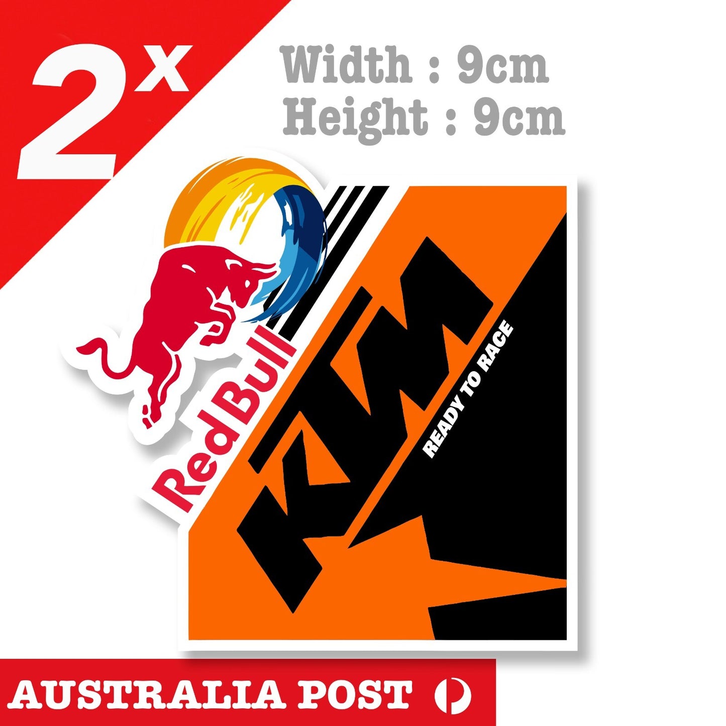 Red Bull KTM Racing Team x 2 Fridge Bar , Ready To Race Sticker