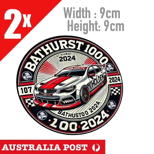 HOLDEN COMMODORE BATHURST  & HSV, Rustic Damaged Retro Round Style Sticker