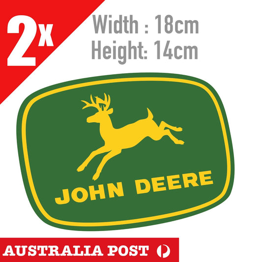 John Deere Logo Large 1956 x 2 Laptop , Car  Decal Sticker 