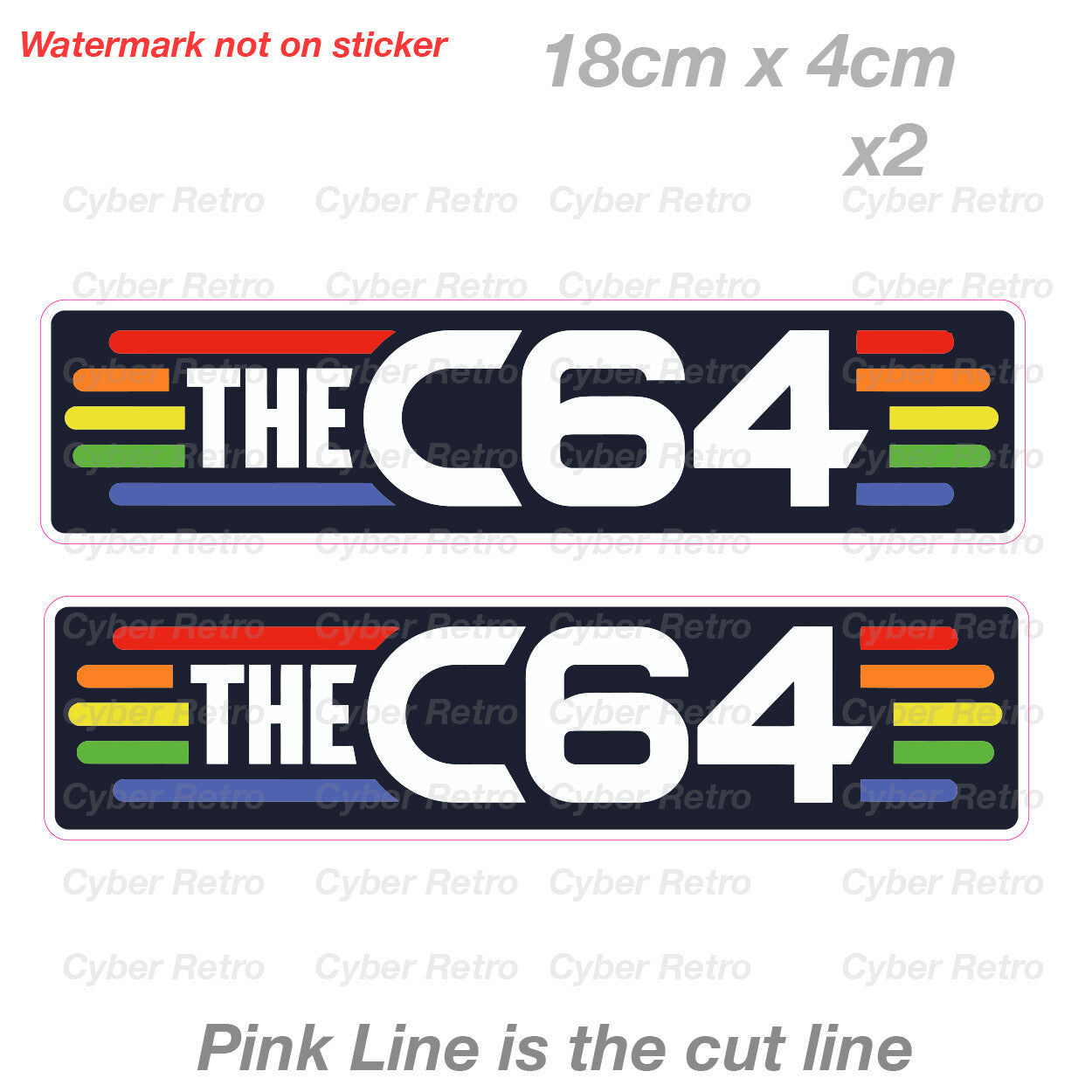 Commodore C64 Vintage Retro Logo Decal vinyl  Sticker 