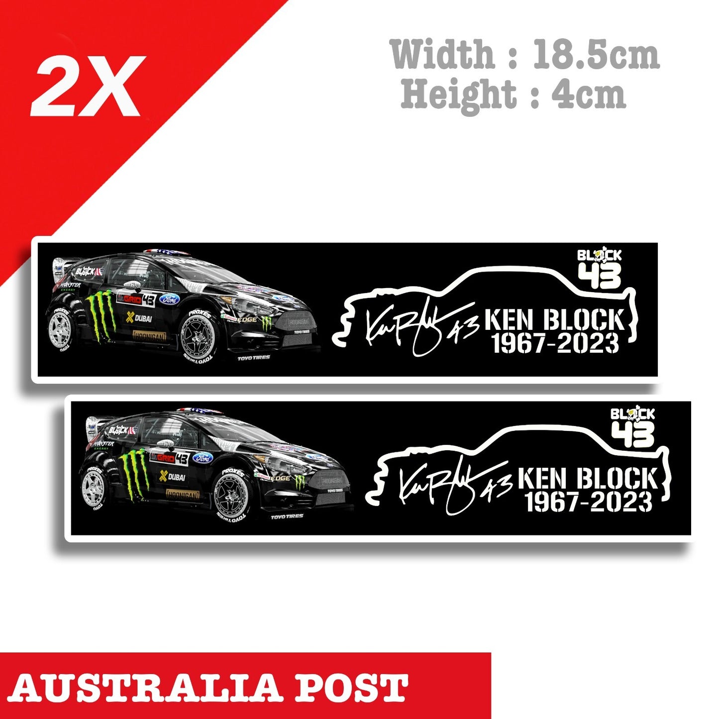Ken Block 43 Ken Block Skull R.I.P 1967-2023 Drift Ford Decal Sticker