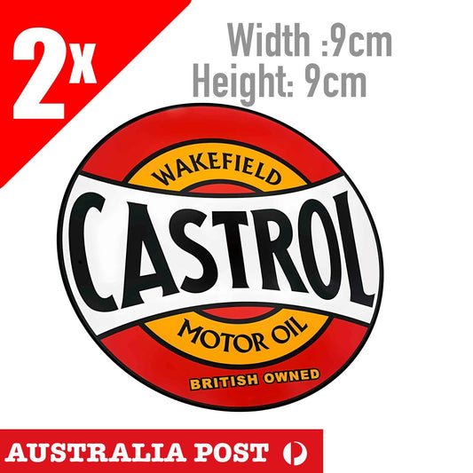 CASTROL OIL Logo Vintage  x2, Cars Vans Decal Sticker