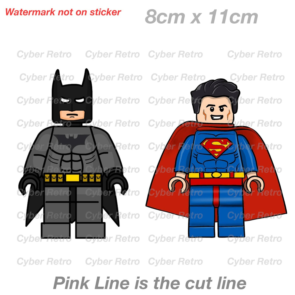 Lego Batman & Superman Super Hero Funny  Sticker 