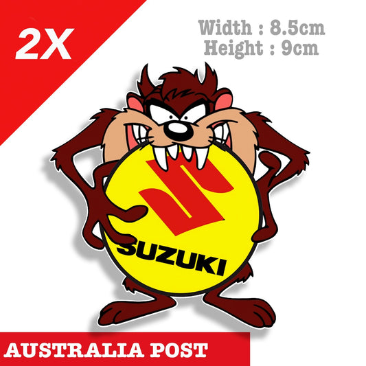 SUZUKI logo TAZ Tornado , Tasmanian Devile Funny Looney Tune Logo Sticker