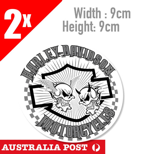 HARLEY Davidson Skull Logo For Laptop Motorcycle Fuel Tank Mancave x2 Sticker