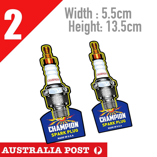 CHAMPION Spark Plug  USA Logo Vintage Old Retro Logo Vinyl  Stickers