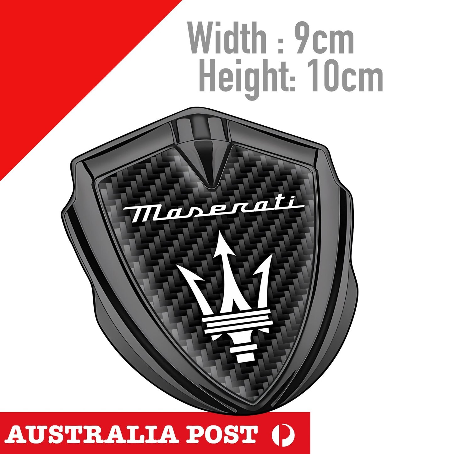 MASERATI Logo Carbon Style Badge, MASERATI LOGO  Sticker