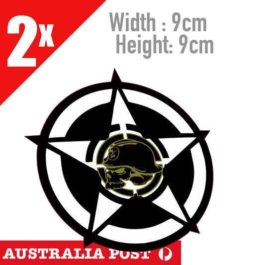 Motorcycle Helmet Metal MULISHA Skull STAR Helmet logo Green Helmet Stickers