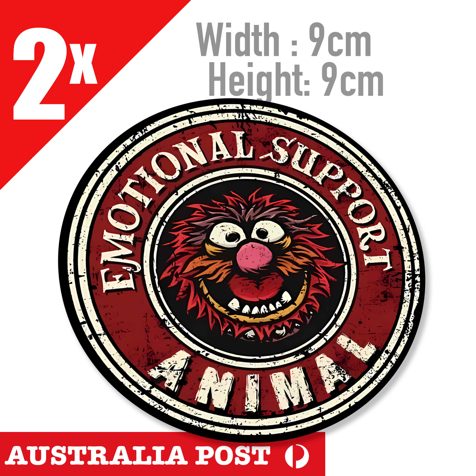 EMOTIONAL SUPPORT ANIMAL Funny Round Badge Stickers