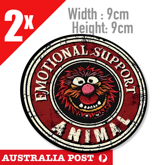 EMOTIONAL SUPPORT ANIMAL Funny Round Badge Stickers
