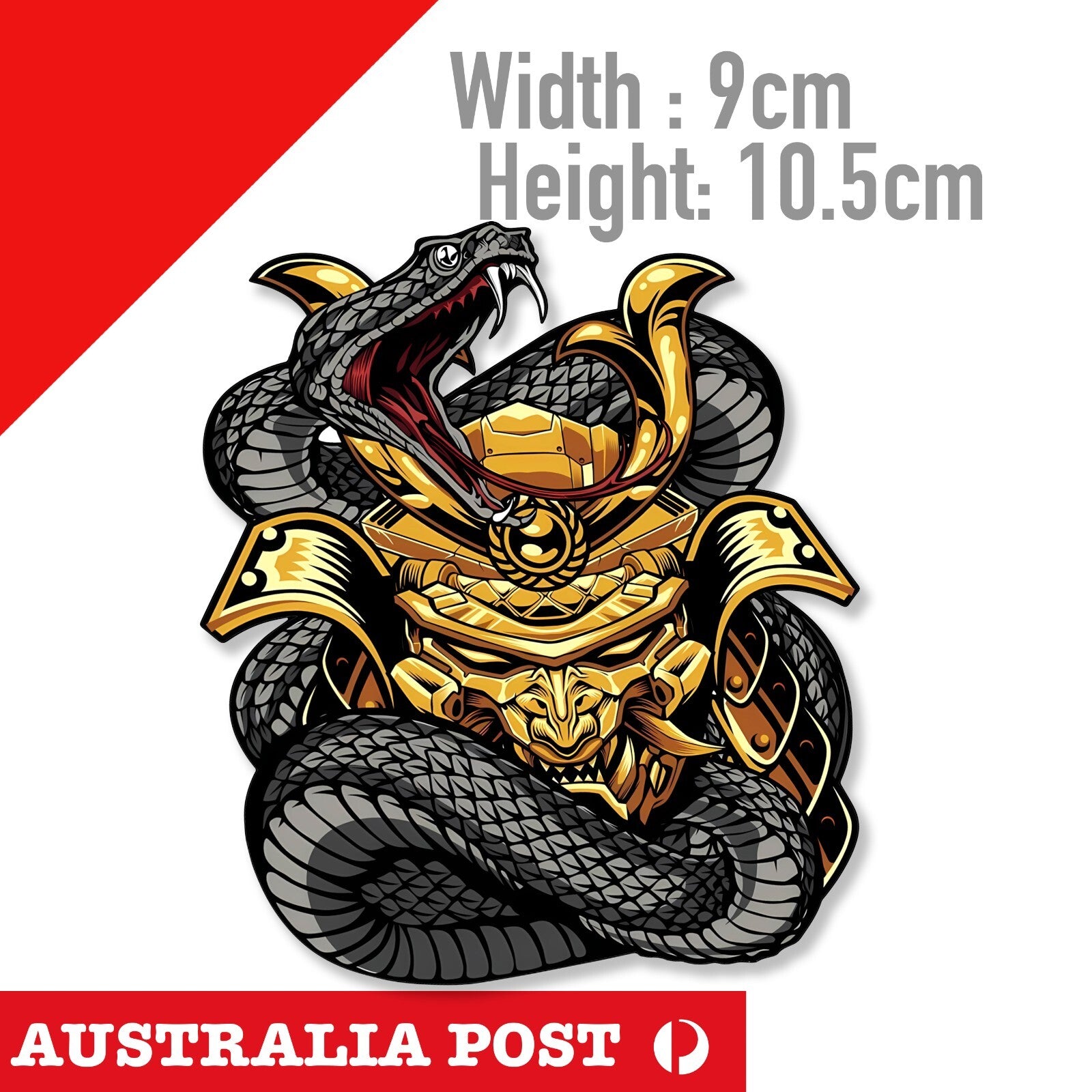 BLACK Cobra GOLDEN Oni Mask Samurai JDM, Japan Sticker