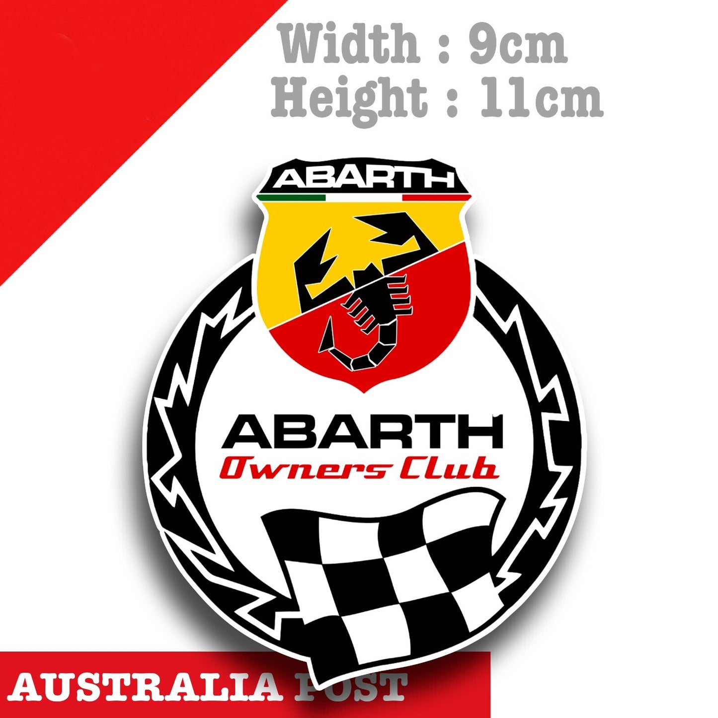 ABARTH Owner Club Badge Vinyl  Sticker 