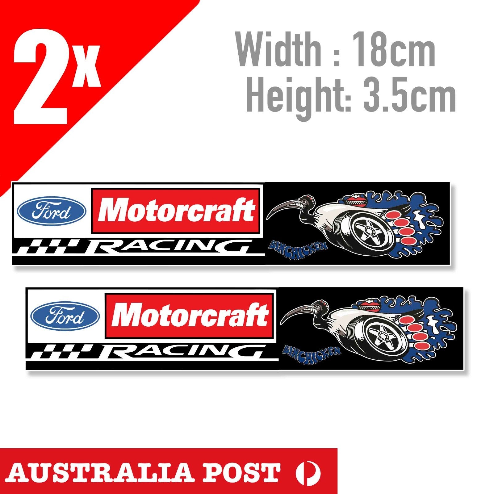 FORD BIN CHICKEN , Classic GT-HO Ford WX XY Falcon Super Roo banner Sticker