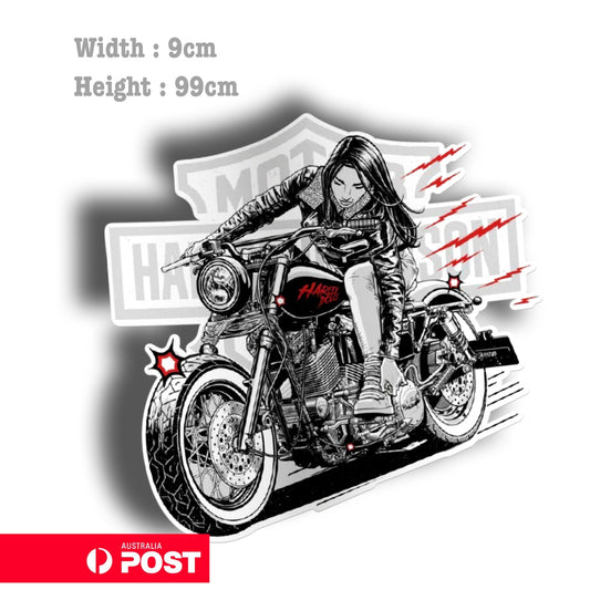 Harley-Davidson Girl Motorcycle Rider  Vinyl  Sticker 