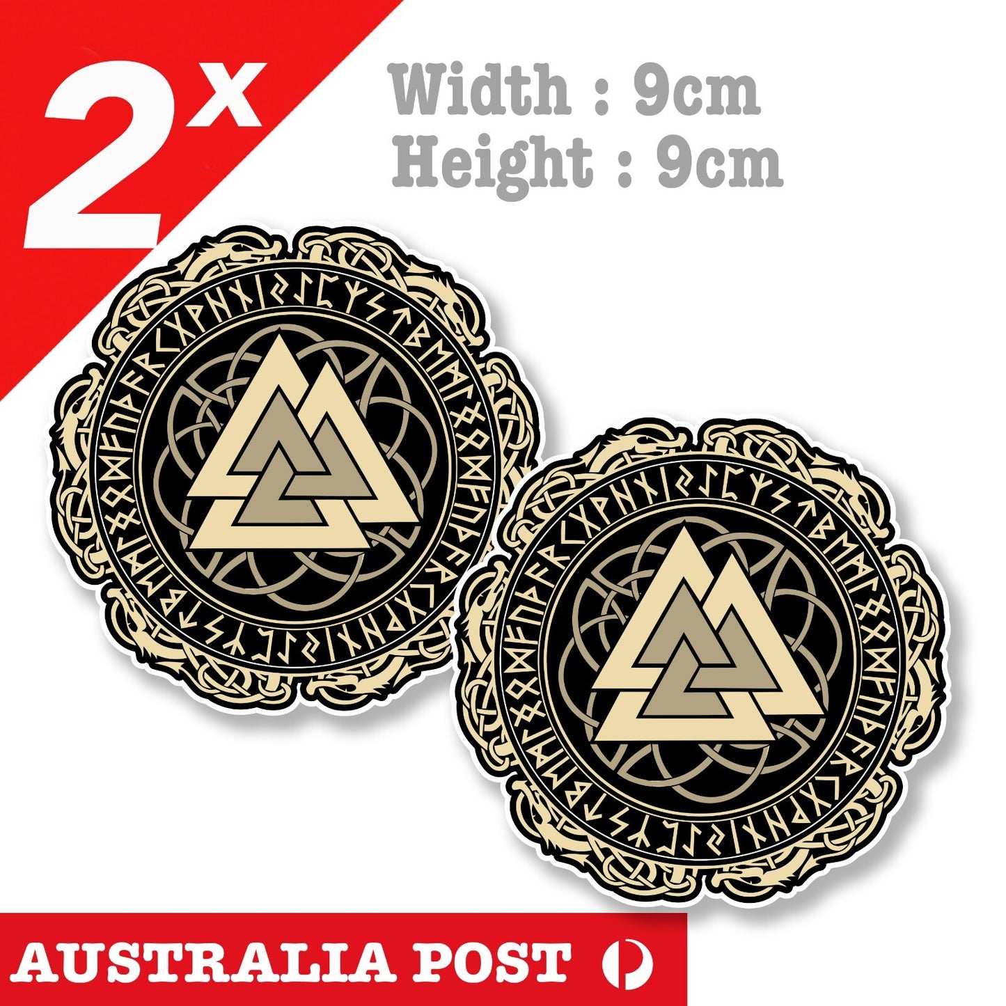 Odin Viking Age The Triple Horn Dragon of Odin, mythology badge Stickers