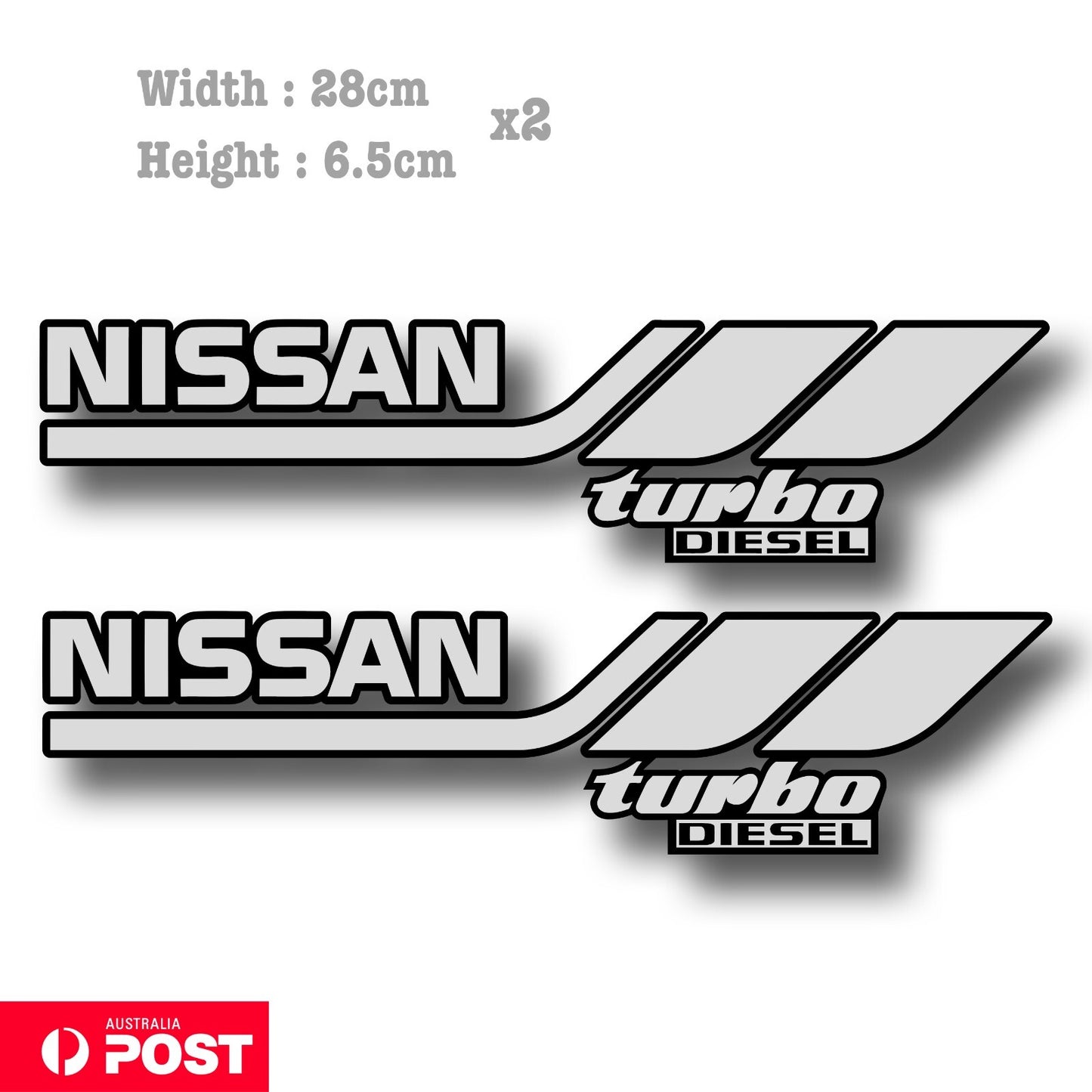 Nissan Turbo Diesel - Nissan Navara Patrol Door Large  Silver Decal Sticker
