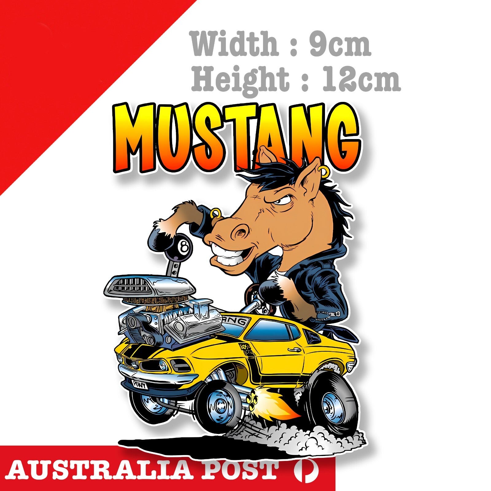 Ford MUSTANG Hot Rod - MUSTANG Horse, Hot Rod Americana Racing car Sticker