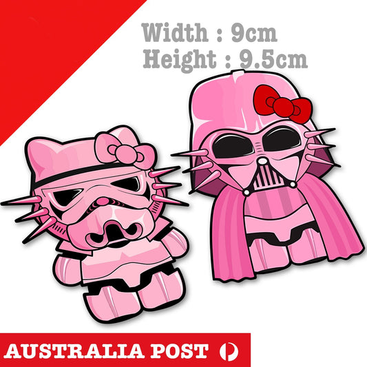 Hello Kitty As Storm Trooper & Dark Vader Funny, Funny Star Wars Sticker