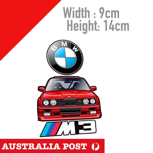 BMW E32 Red M3 Racing Car Stickers