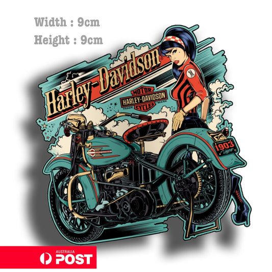 Harley Davidson green Motorcycle  Laptop , Car  Decal Sticker 