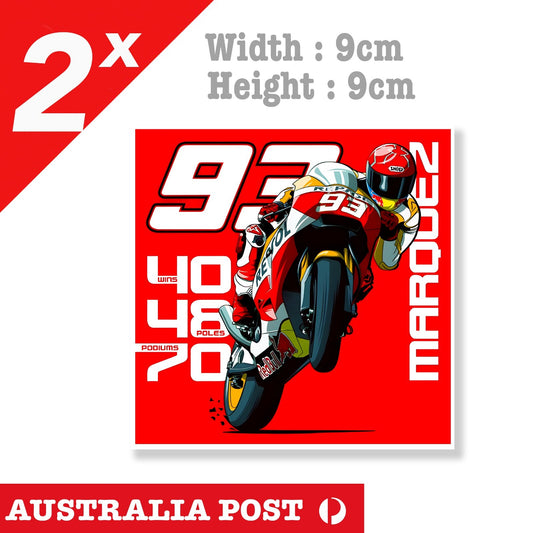 Marc Marquez 93 Motorcycle Helmet SHOEI , MotoGP, Racing Stickers
