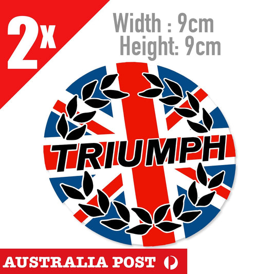 Triumph Wreath with British Flag, British Flag Logo Stickers
