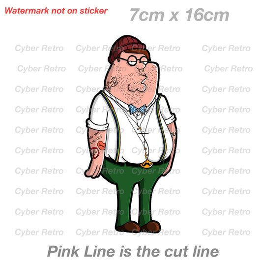Family Guy Peter Hipsters Funny Vinyl  Sticker 
