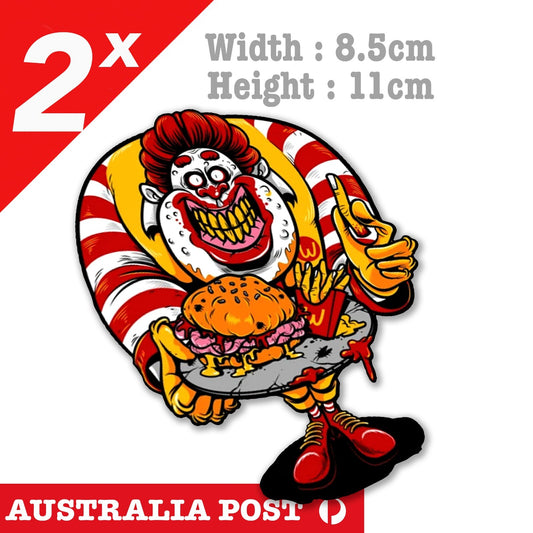 Mcdonald Monster Clown with Big, Mac Donald Zombie Funny Sticker