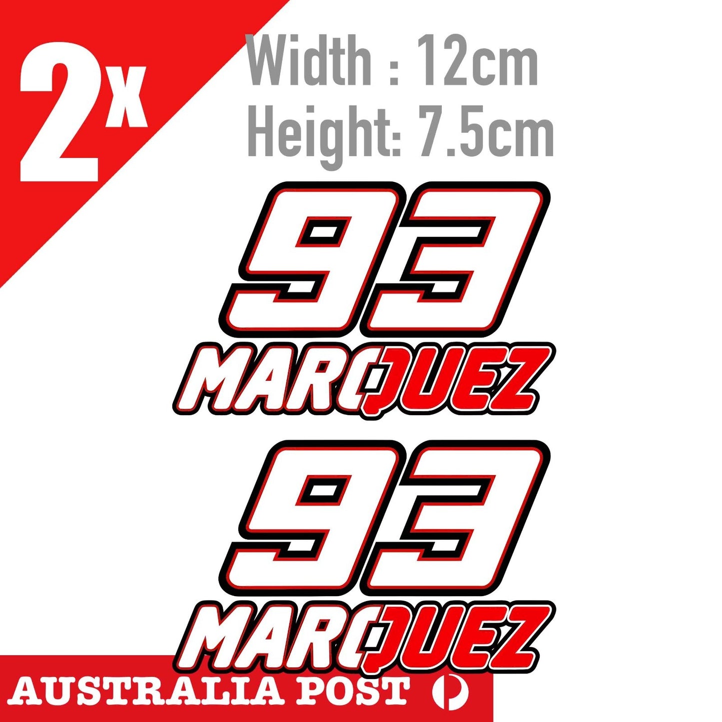 Marc Marquez 93 Motorcycle Helmet , MotoGP, SHOEI,Racing Motorcycle 2x Sticker