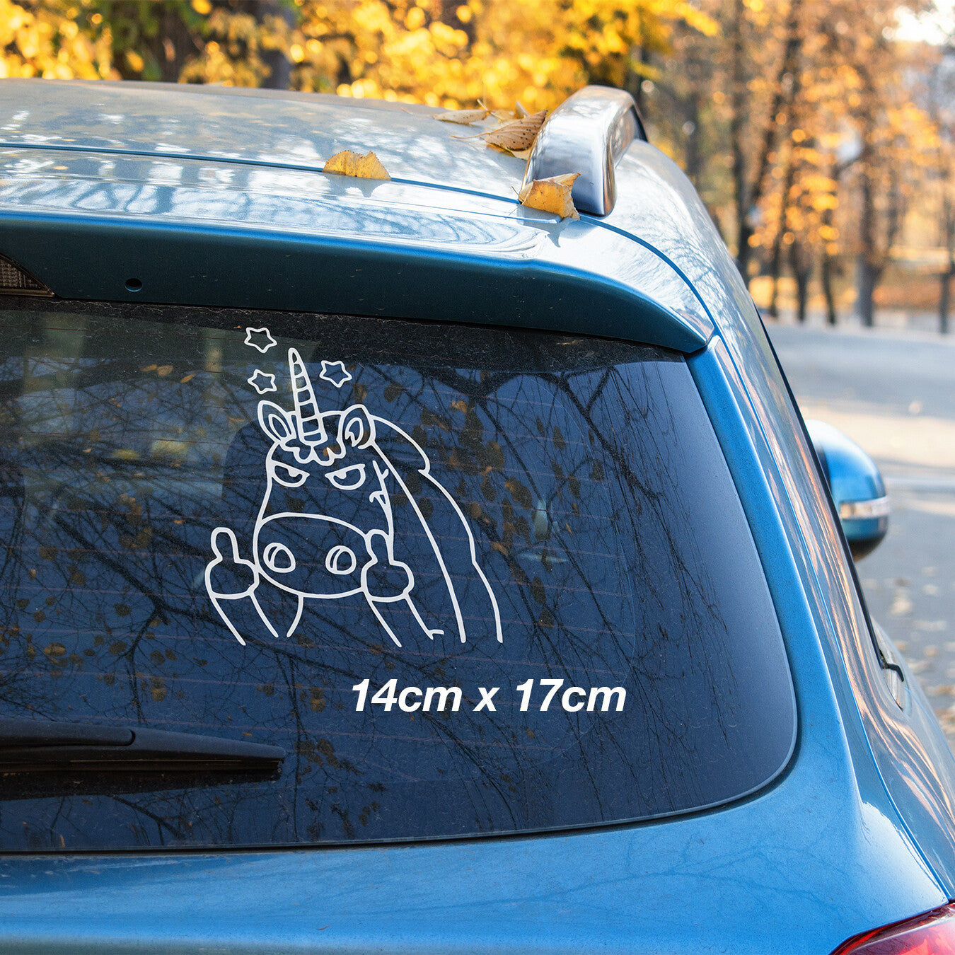Middle Finger Unicorn  Rude Funny Car  Vinyl  Sticker 