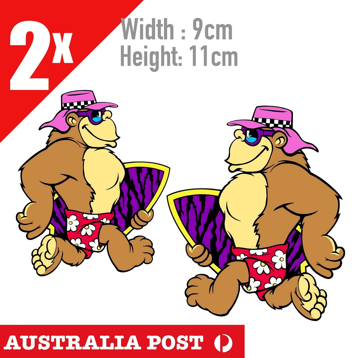 T & C SURF THRILLA KREW - THRILLA GORILLA RUNNING SURF SKATEBOARD DECK  Stickers