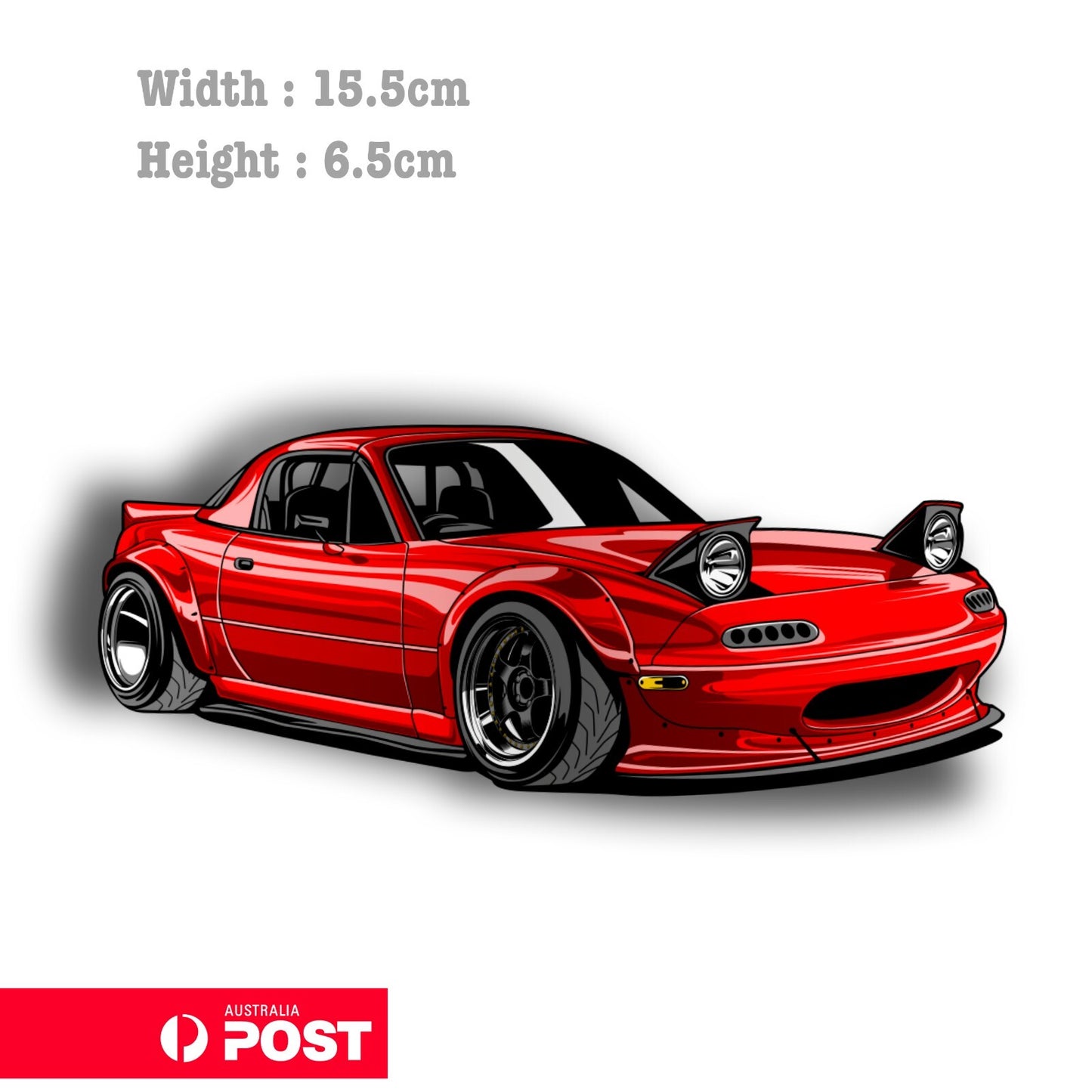 Mazda Miata MX5 Red JDM Vinyl  Sticker