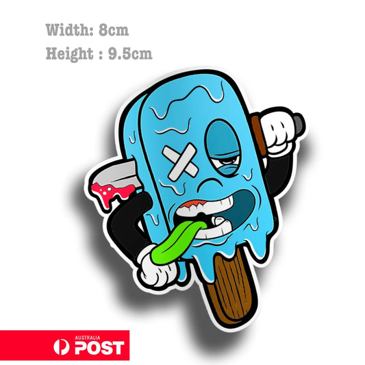 Zombie Ice Cream With Knife funny  Decal Sticker