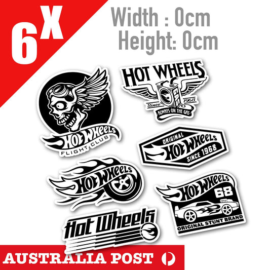 HOT WHEELS Badge Stripe Logo x6  Sticker