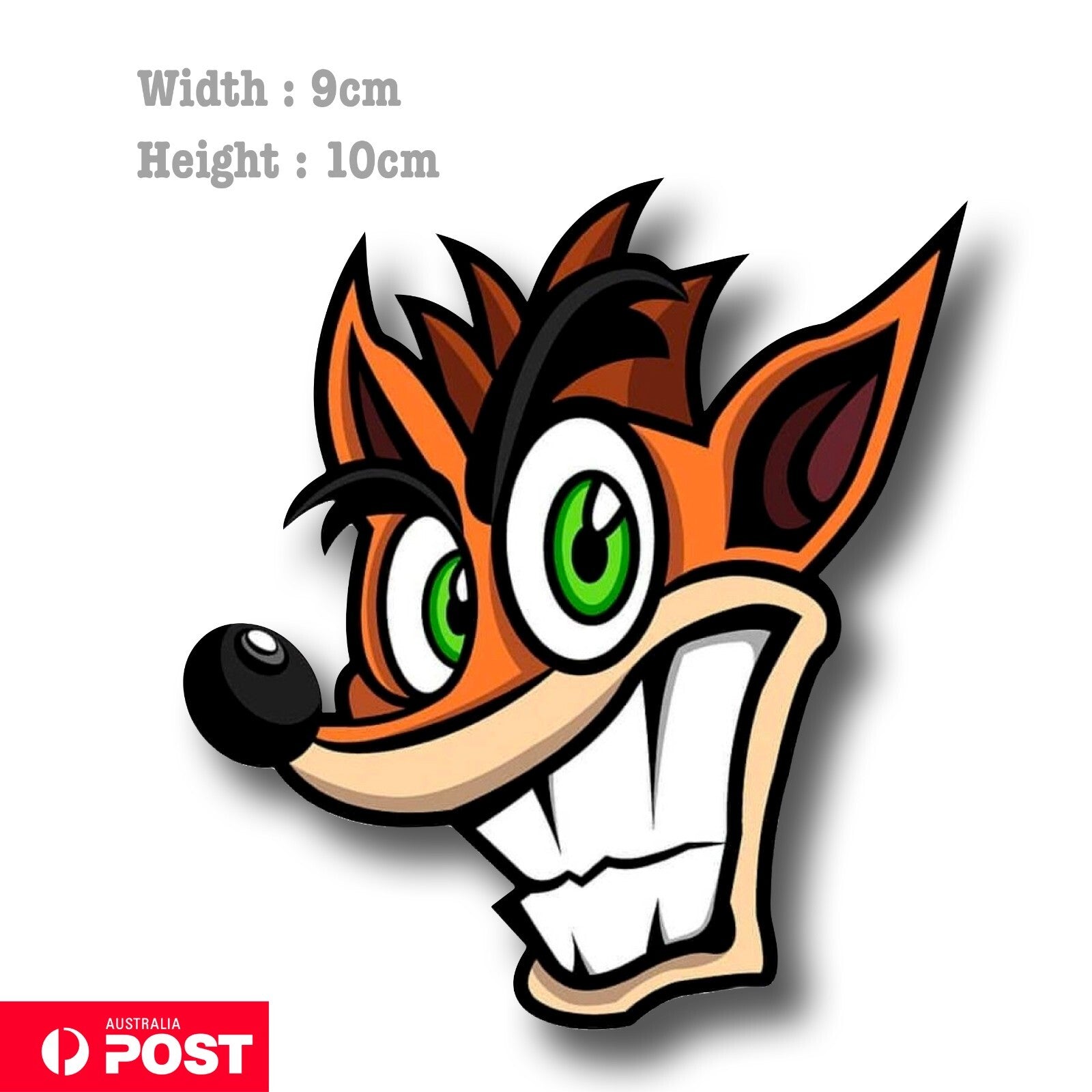 Crash Bandicoot Fox Head - Video Game Decal Sticker