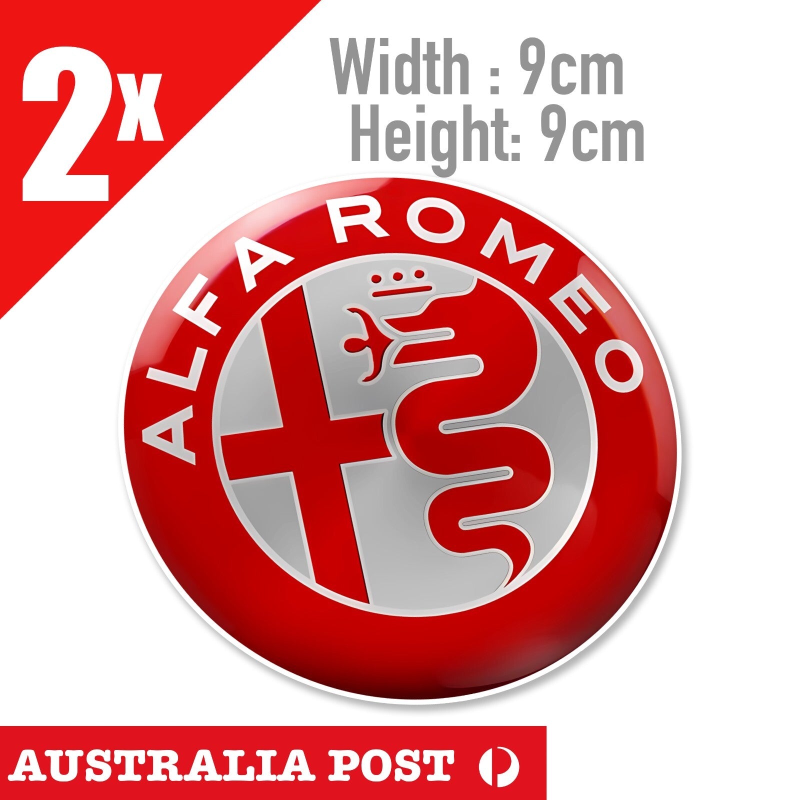 Alfa Romeo RED LOGO , Abarth, Fiat, 500 Decal Sticker