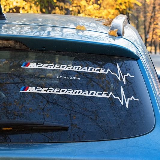 BMW Performance  Heart Beat Logo Slap Laptop , Car  Vinyl  Sticker