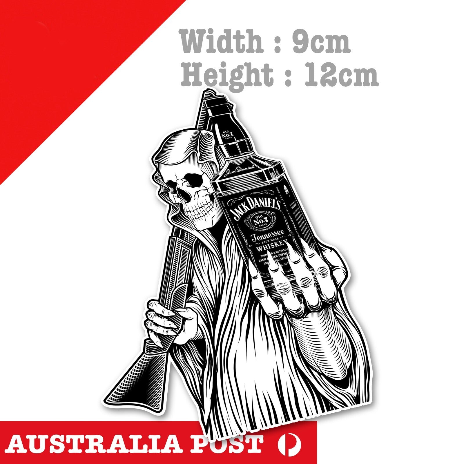 Jack Daniels Bottle Logo Whiskey Skull Fridge Bar Decal Stickers