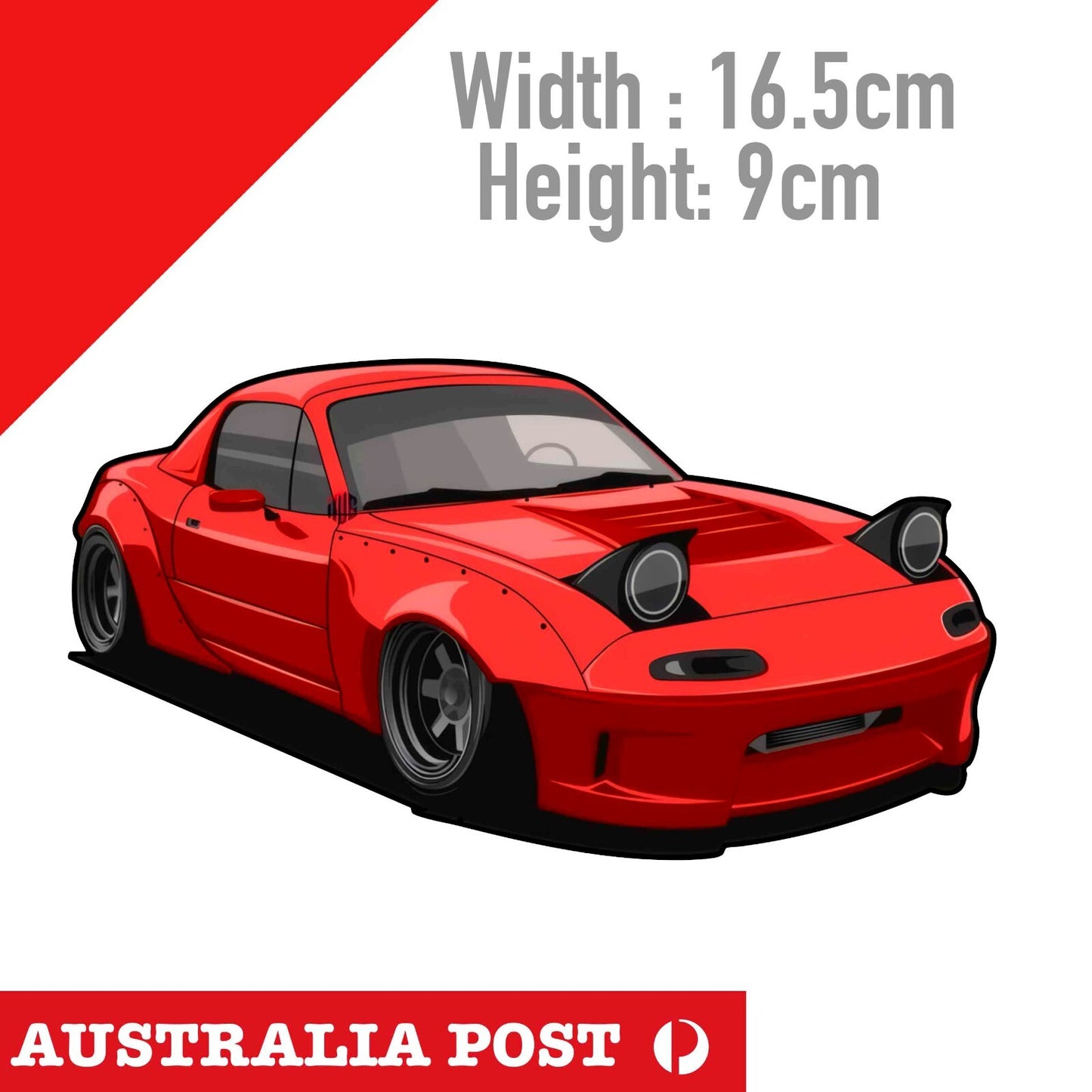 Mazda MX-5 NA Series 1995 Red Wide Body Stickers