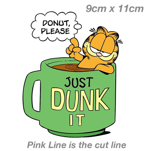 Garfield The Cat Coffee and Donut Laptop , Car  Vinyl  Sticker