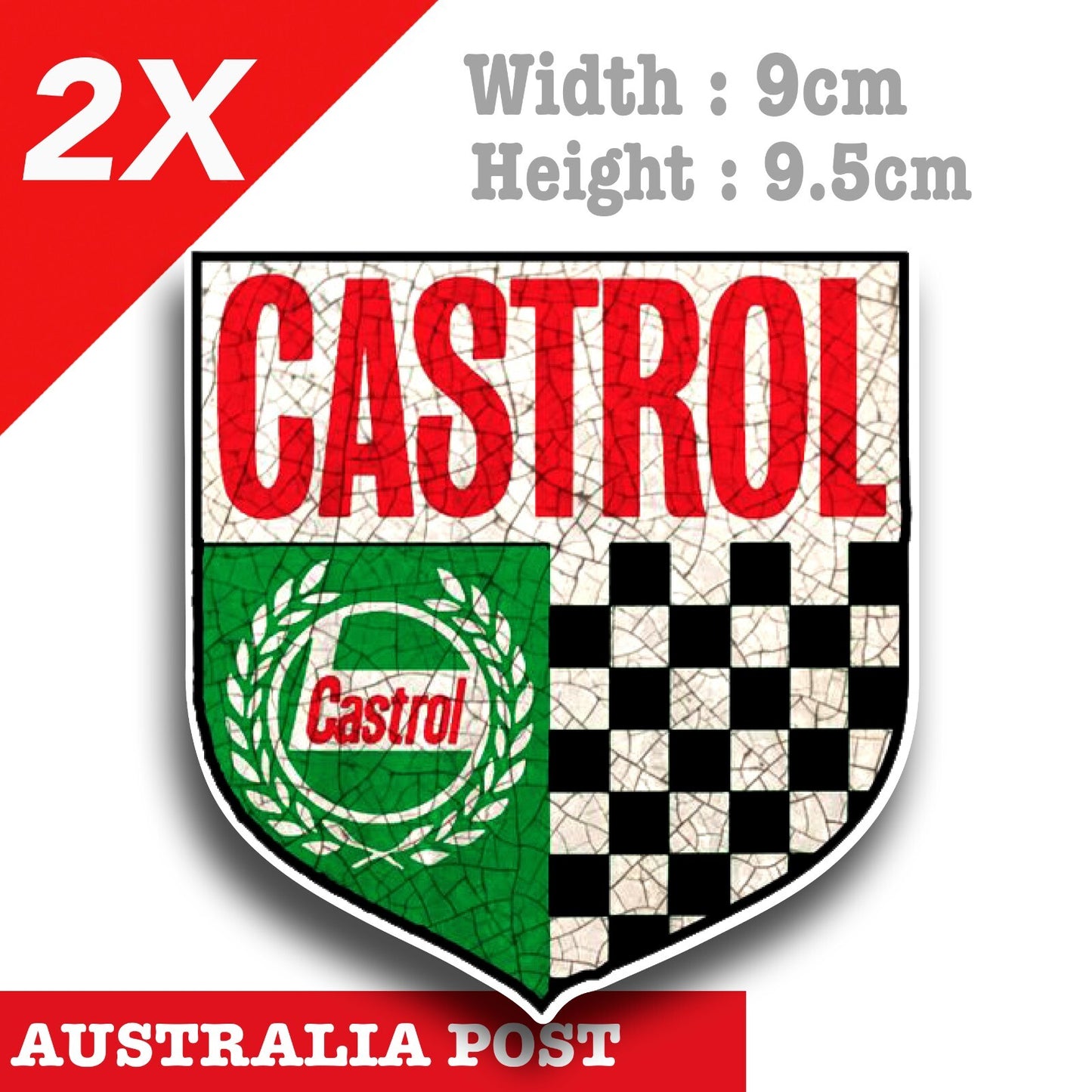 Castrol OIL Vintage Old Cracked Rusted Logo, Cars Vans Stickers