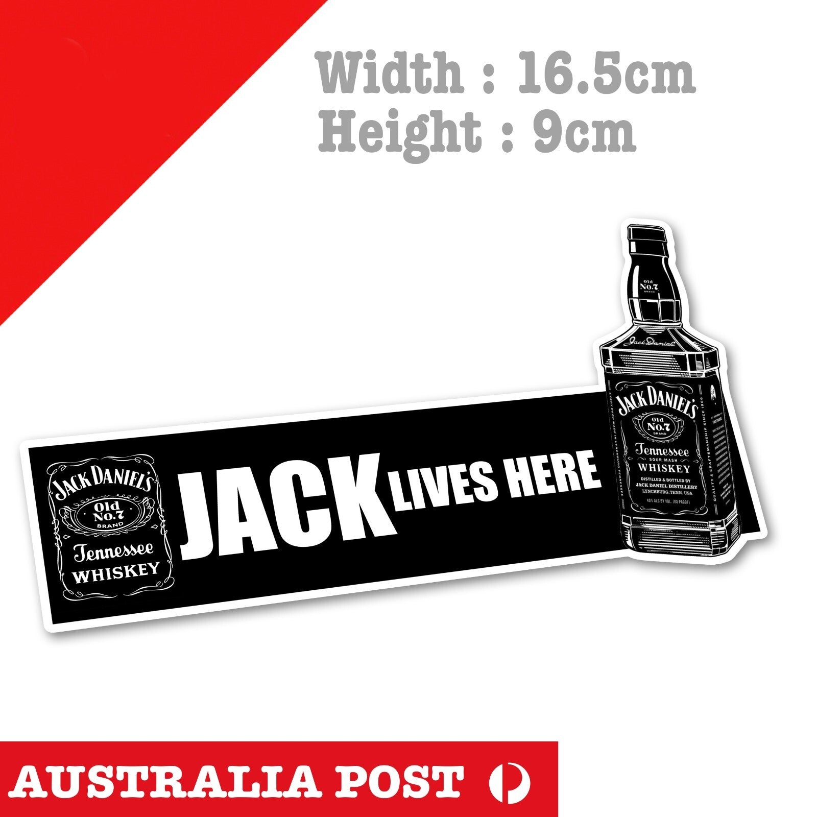 Jack Daniel Banner - Jack Lives Here Bottle Whiskey, Beer ,Fridge, Bar Sticker