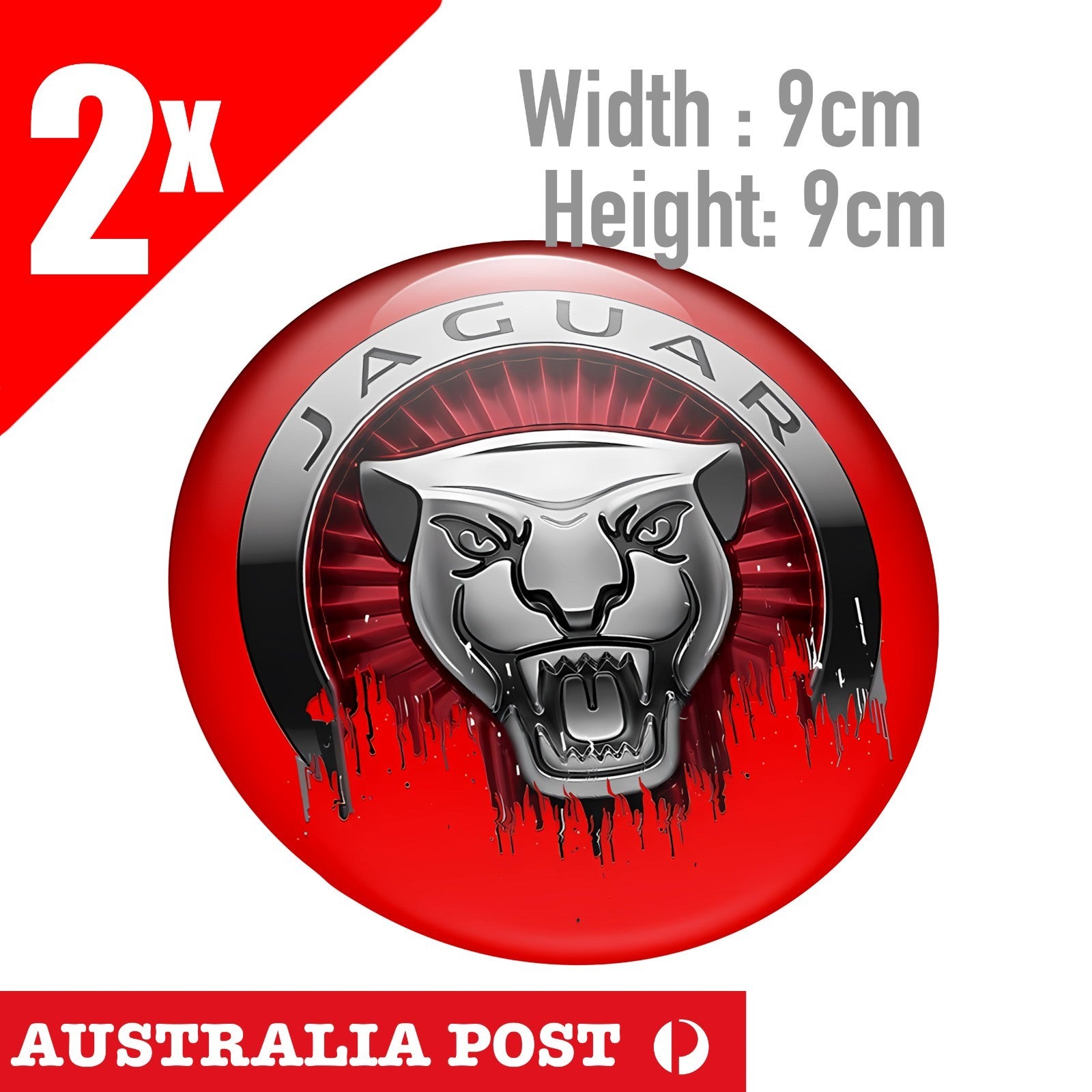 Jaguar Round Logo RED Sticker – Astro Stickers